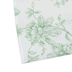French Toile Polyester Backdrop Curtain â€“ Dusty Sage Green Floral 5ft x 10ft Rod Pocket Drape Panel - Bell Racket Store