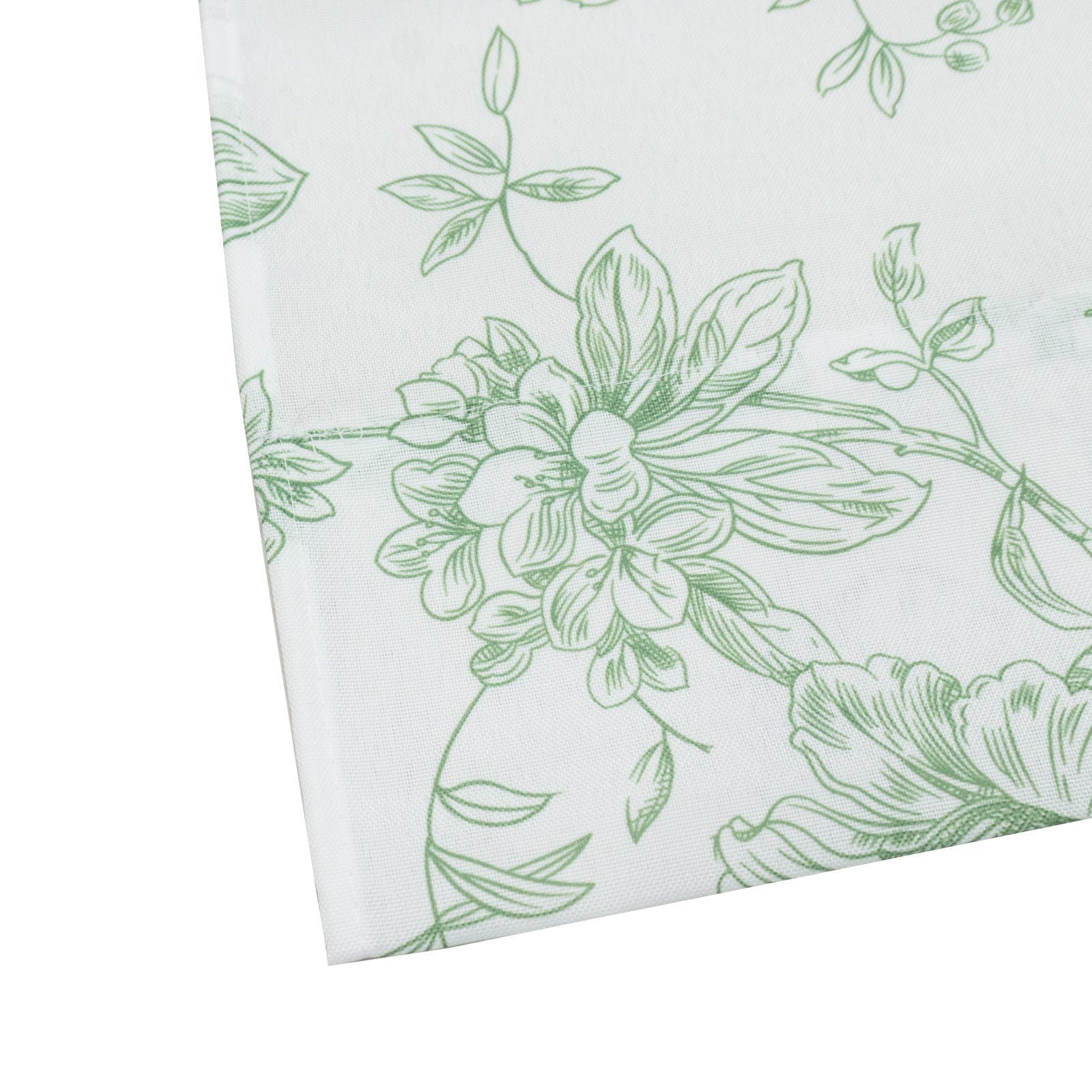French Toile Polyester Backdrop Curtain â€“ Dusty Sage Green Floral 5ft x 10ft Rod Pocket Drape Panel - Bell Racket Store