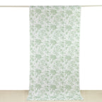 French Toile Polyester Backdrop Curtain â€“ Dusty Sage Green Floral 5ft x 10ft Rod Pocket Drape Panel - Bell Racket Store