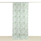 French Toile Polyester Backdrop Curtain â€“ Dusty Sage Green Floral 5ft x 10ft Rod Pocket Drape Panel - Bell Racket Store