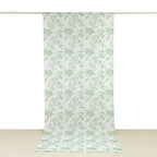 French Toile Polyester Backdrop Curtain â€“ Dusty Sage Green Floral 5ft x 12ft Rod Pocket Drape Panel - Bell Racket Store
