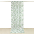 French Toile Polyester Backdrop Curtain â€“ Dusty Sage Green Floral 5ft x 12ft Rod Pocket Drape Panel - Bell Racket Store