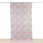 French Toile Polyester Backdrop Curtain â€“ Pink Floral 5ft x 10ft Rod Pocket Drape Panel - Bell Racket Store