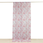 French Toile Polyester Backdrop Curtain â€“ Pink Floral 5ft x 10ft Rod Pocket Drape Panel - Bell Racket Store