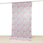 French Toile Polyester Backdrop Curtain â€“ Pink Floral 5ft x 10ft Rod Pocket Drape Panel - Bell Racket Store
