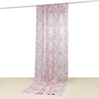 French Toile Polyester Backdrop Curtain â€“ Pink Floral 5ft x 12ft Rod Pocket Drape Panel - Bell Racket Store