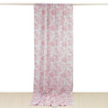 French Toile Polyester Backdrop Curtain â€“ Pink Floral 5ft x 12ft Rod Pocket Drape Panel - Bell Racket Store