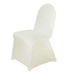 Spandex Chair Cover for Banquet Chairs Ivory - Stretch 160GSM Fabric with Slip-On Slipcover