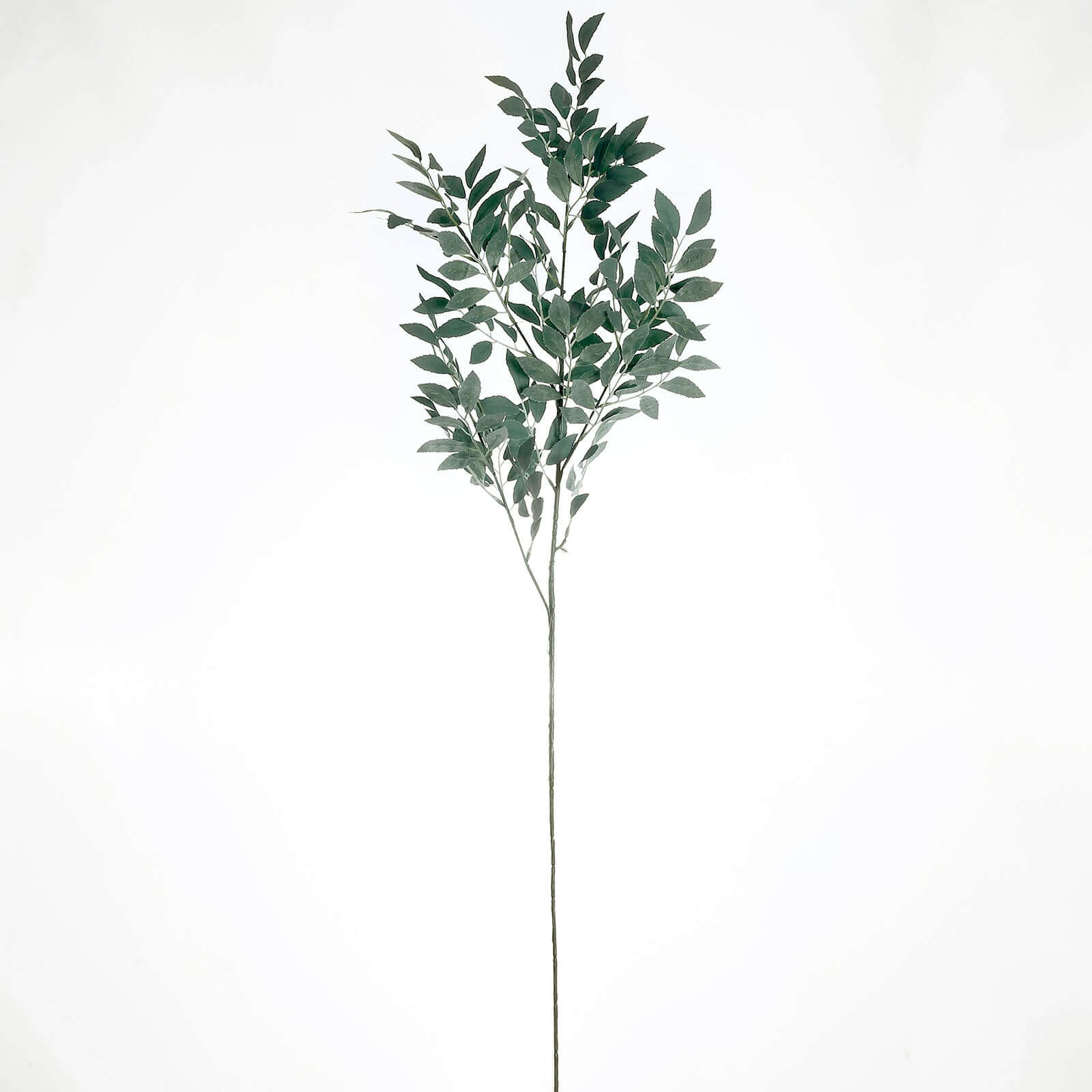 2 Bushes 42" Tall Frosted Green Artificial Silk Beech Leaf Branches, Faux Plant Stem Vase Fillers