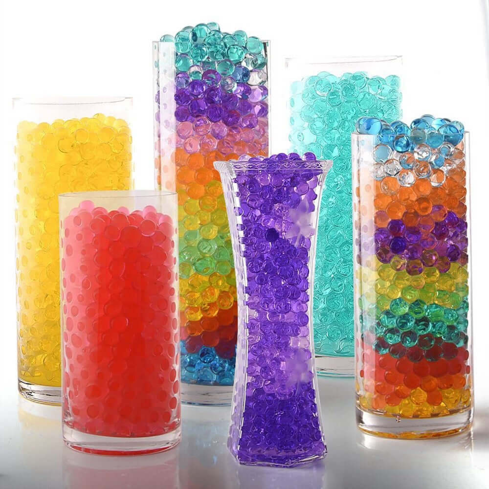 Water Gel Beads Vase Filler Clear - Large Nontoxic Jelly Balls for Floating Candles & Floral Displays 10g
