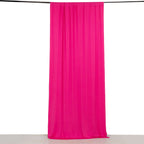Fuchsia 4 - Way Stretch Spandex Event Curtain Drapes, Wrinkle Free Backdrop Event Panel with Rod Pockets - 5ftx10ft - Bell Racket Store
