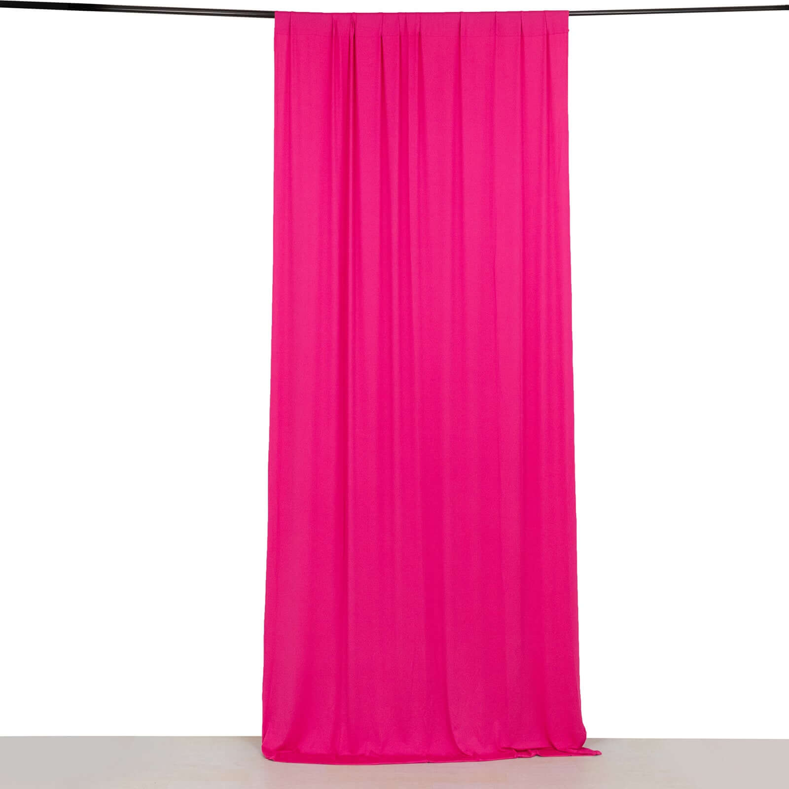Fuchsia 4 - Way Stretch Spandex Event Curtain Drapes, Wrinkle Free Backdrop Event Panel with Rod Pockets - 5ftx10ft - Bell Racket Store
