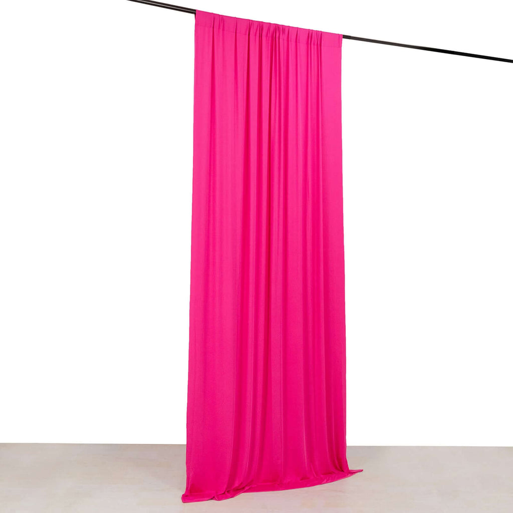 Fuchsia 4 - Way Stretch Spandex Event Curtain Drapes, Wrinkle Free Backdrop Event Panel with Rod Pockets - 5ftx10ft - Bell Racket Store