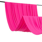 Fuchsia 4 - Way Stretch Spandex Event Curtain Drapes, Wrinkle Free Backdrop Event Panel with Rod Pockets - 5ftx10ft - Bell Racket Store