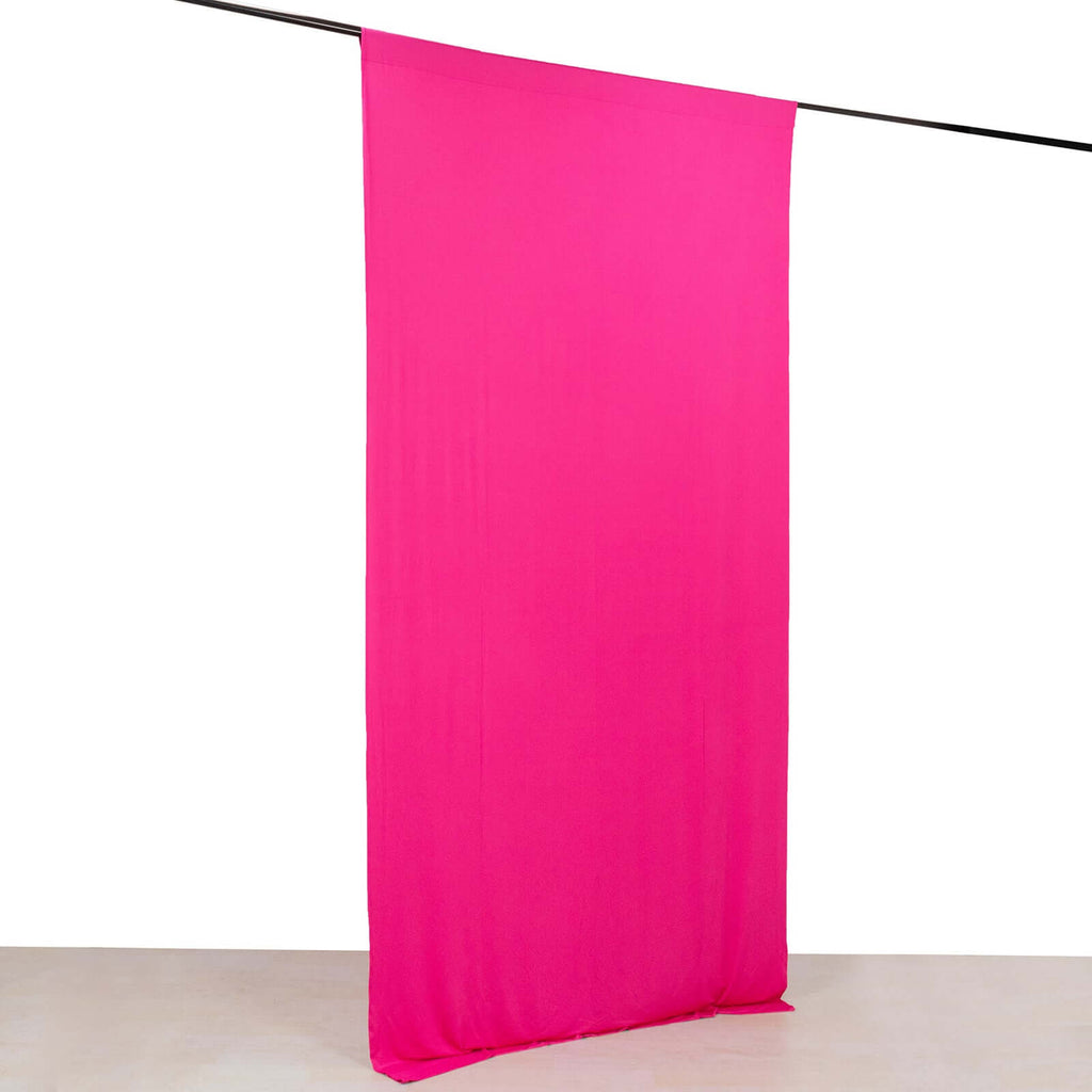 Fuchsia 4 - Way Stretch Spandex Event Curtain Drapes, Wrinkle Free Backdrop Event Panel with Rod Pockets - 5ftx10ft - Bell Racket Store