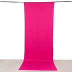 Fuchsia 4 - Way Stretch Spandex Event Curtain Drapes, Wrinkle Free Backdrop Event Panel with Rod Pockets - 5ftx14ft - Bell Racket Store