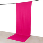 Fuchsia 4 - Way Stretch Spandex Event Curtain Drapes, Wrinkle Free Backdrop Event Panel with Rod Pockets - 5ftx14ft - Bell Racket Store
