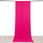 Fuchsia 4 - Way Stretch Spandex Event Curtain Drapes, Wrinkle Free Backdrop Event Panel with Rod Pockets - 5ftx14ft - Bell Racket Store