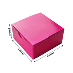 100 Pack 4"x4"x2" Fuchsia Cake Cupcake Party Favor Gift Boxes, DIY