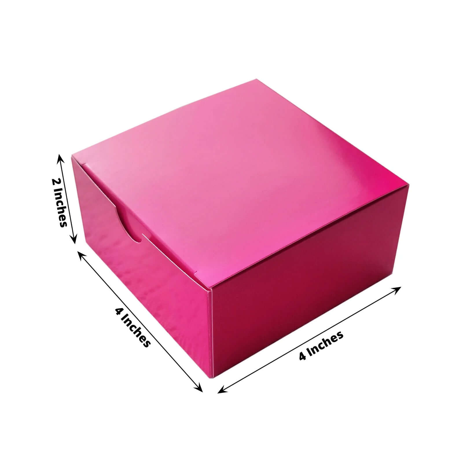 100 Pack 4"x4"x2" Fuchsia Cake Cupcake Party Favor Gift Boxes, DIY