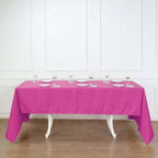 Polyester 60"x126" Rectangle Tablecloth Fuchsia - Wrinkle-Resistant Table Cover