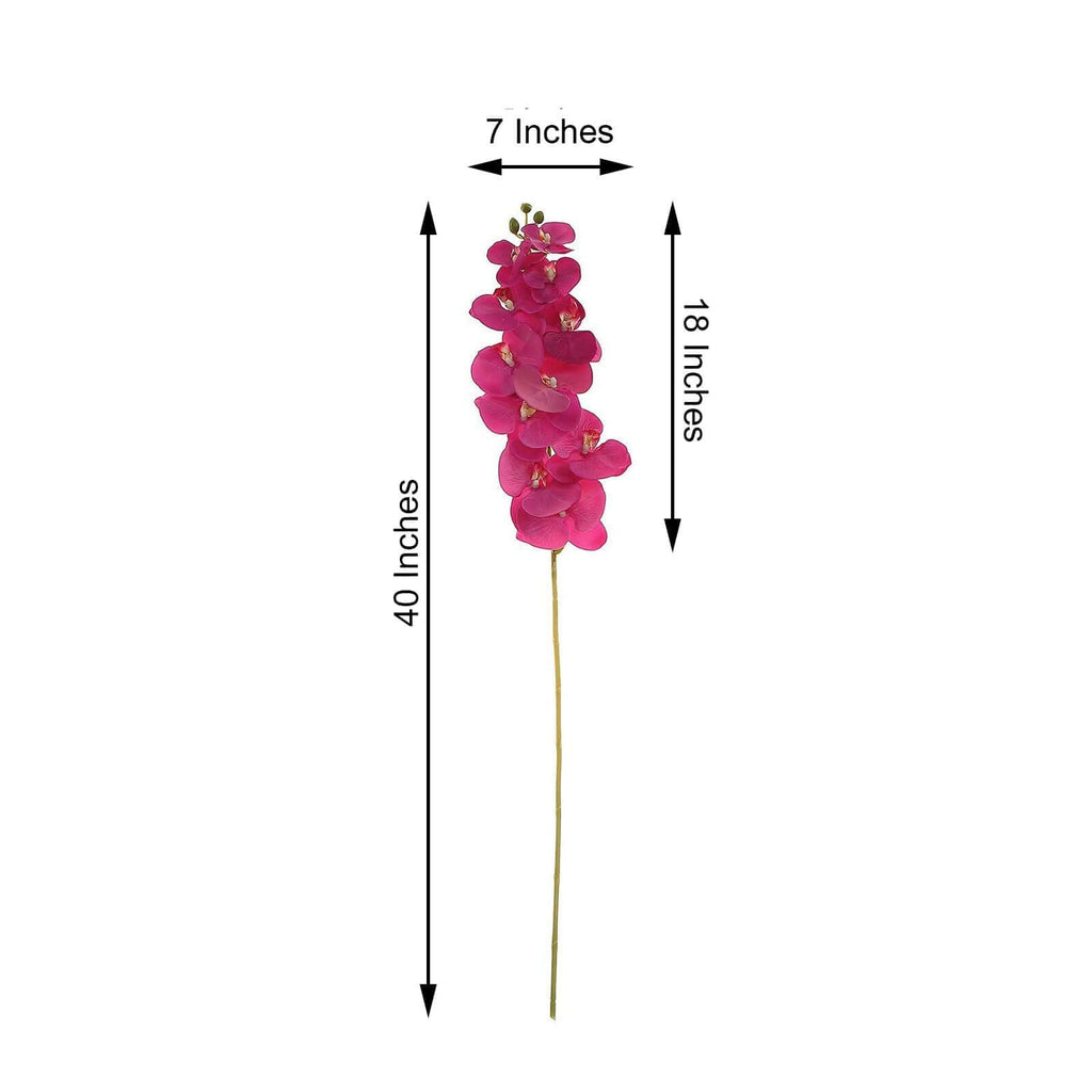 2 Stems 40" Tall Fuchsia Artificial Silk Orchid Flower Bouquets