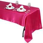 Satin Rectangular 60"x126" Tablecloth Fuchsia - Smooth and Lustrous Table Cover