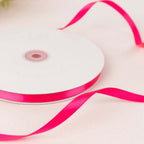 100 Yards 3/8" Fuchsia Single Face Decorative Satin Ribbon