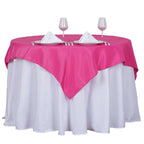 Polyester 54"x54" Table Overlay Square Tablecloth Fuchsia - Wrinkle-Resistant & Durable Table Cover