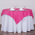Polyester 54"x54" Table Overlay Square Tablecloth Fuchsia - Wrinkle-Resistant & Durable Table Cover