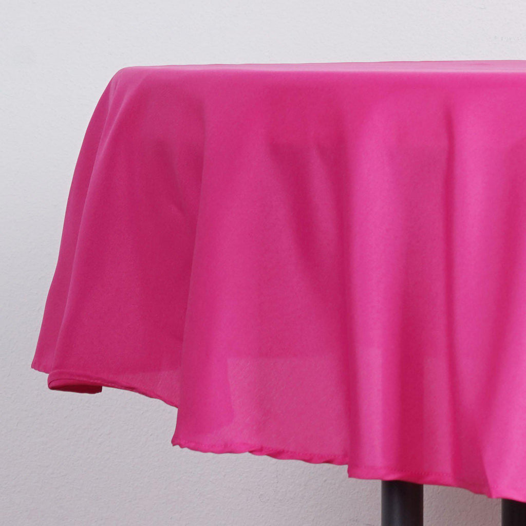 Polyester 90" Round Tablecloth Fuchsia - Stain & Wrinkle-Resistant Table Cover