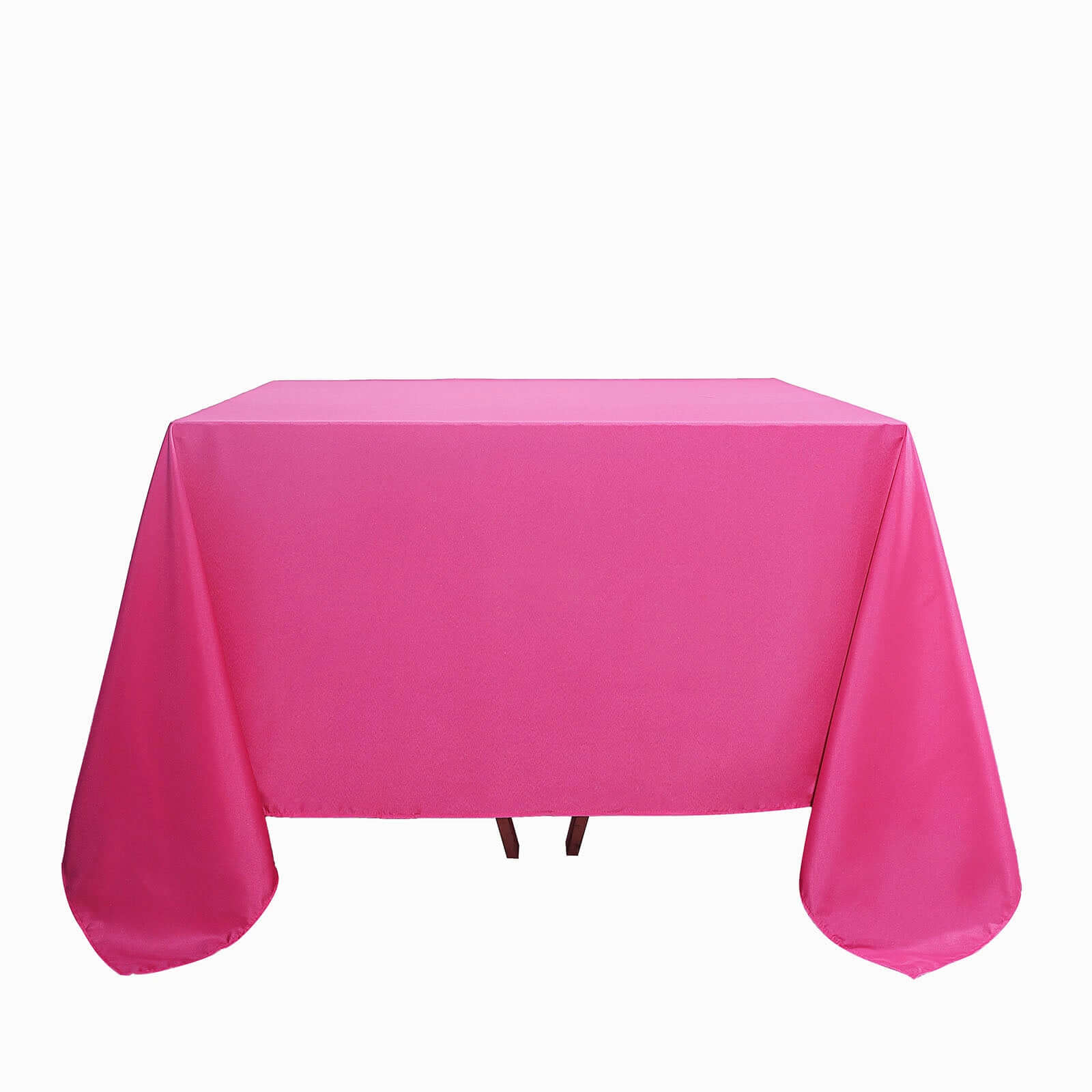 Polyester Square 90"x90" Tablecloth Fuchsia - Wrinkle-Resistant & Durable Table Cover