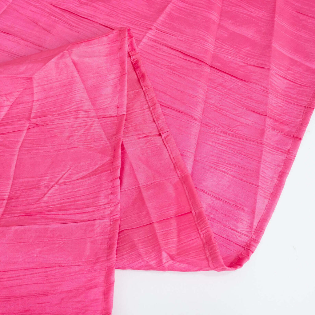 Taffeta 72"x72" Table Overlay Square Tablecloth Fuchsia - Accordion Crinkle Table Cover