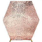 8ftx7ft Rose Gold Big Payette Sequin Sparkly Hexagon Backdrop Stand Cover