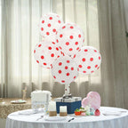 25 Pack 12" Hot Pink and White Fun Polka Dot Latex Party Balloons