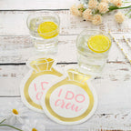 20-Pack Paper Cocktail Napkins with Ring Design - Unique Disposable Napkins for Engagements 12"x10"