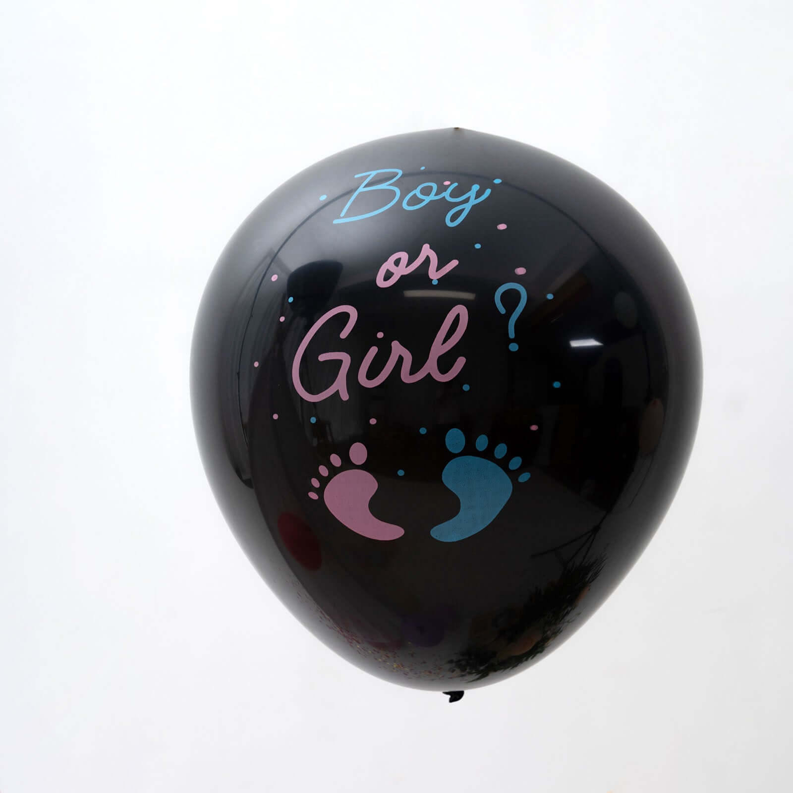24" Gender Reveal Blue Confetti Filled Boy Or Girl Print Latex Balloon