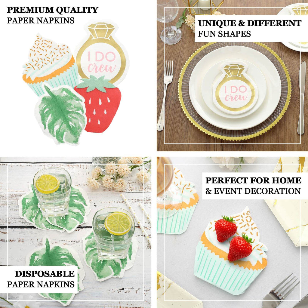 20-Pack Paper Cocktail Napkins with Cupcake Design - Fun Disposable Beverage Napkins for Events 11"x9"