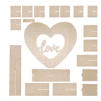 8-Layer Wooden Dessert Display Stand Heart Shaped Double Sided Design Natural - "Love" Cupcake Shelf Table Rack 26"