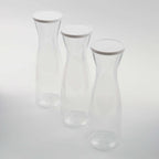 3-Pack Plastic Water Carafes Clear with White Lids - Durable Disposable Beverage Containers for Picnic & Outdoor Events 34oz