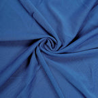 Spandex 30" Round Cocktail Table Cover Skirt Royal Blue With Natural Wavy Drapes