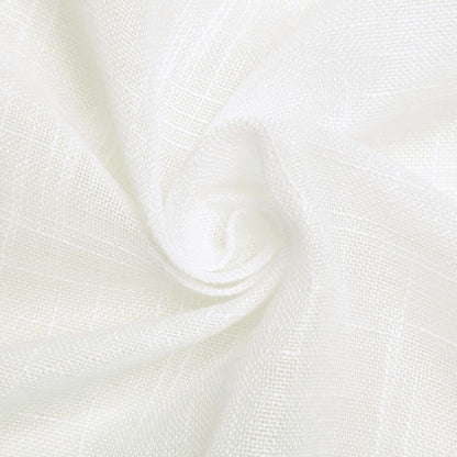 Faux Linen 90"x132" Rectangular Tablecloth White - Slubby Texture Wrinkle-Resistant Seamless Table Cover for Weddings and Special Events
