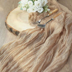 Gauze Cheesecloth 10ft Table Runner Beige - Rustic Boho Style - Bell Racket Store