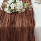 Gauze Cheesecloth 10ft Table Runner Cinnamon Brown - Rustic Boho Style - Bell Racket Store