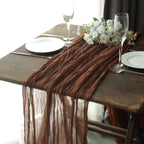 Gauze Cheesecloth 10ft Table Runner Cinnamon Brown - Rustic Boho Style - Bell Racket Store