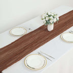 Gauze Cheesecloth 10ft Table Runner Cinnamon Brown - Rustic Boho Style - Bell Racket Store