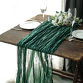 Gauze Cheesecloth 10ft Table Runner Hunter Emerald Green - Rustic Boho Style - Bell Racket Store
