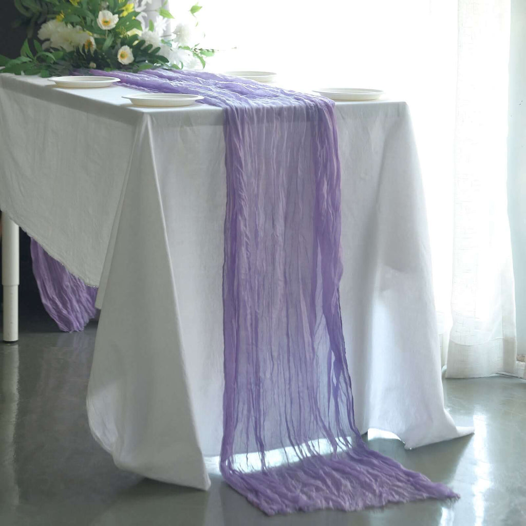 Gauze Cheesecloth 10ft Table Runner Lavender Lilac - Rustic Boho Style - Bell Racket Store