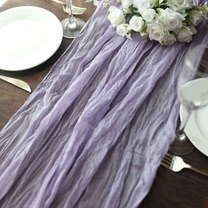 Gauze Cheesecloth 10ft Table Runner Lavender Lilac - Rustic Boho Style - Bell Racket Store