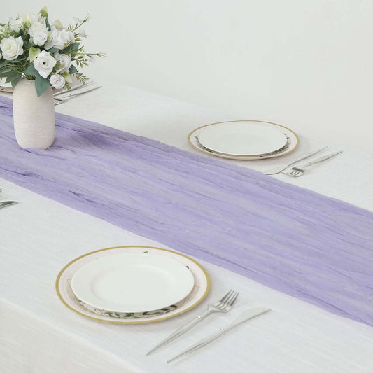 Gauze Cheesecloth 10ft Table Runner Lavender Lilac - Rustic Boho Style - Bell Racket Store